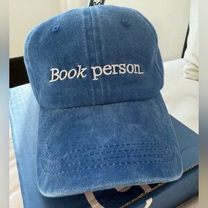 “Book Person” embroidered blue hat from book of the month. Brand new, never worn